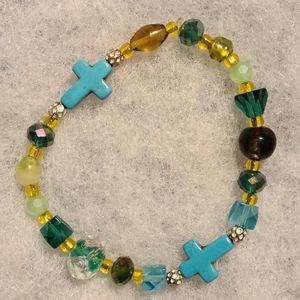 Beaded cross bracelet